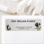 Cute dogs and cats look up Personalized Etiket (Insitu)