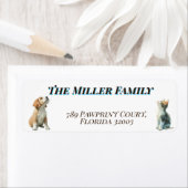 Cute dogs and cats look up Personalized Etiket (Insitu)
