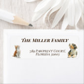 Cute dogs and cats look up Personalized Etiket (Insitu)