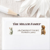 Cute dogs and cats look up Personalized Etiket (Insitu)