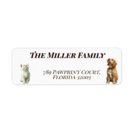 Cute dogs and cats look up Personalized Etiket