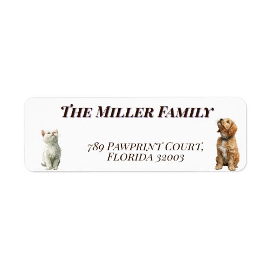 Cute dogs and cats look up Personalized Etiket (Voorkant)