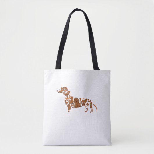Cute Dogs As Dachshund Funny Wirehaired Dachshund. Tote Bag (Voorkant)