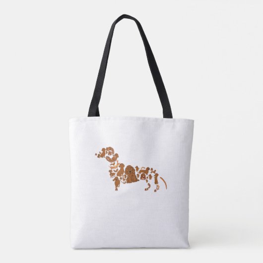 Cute Dogs As Dachshund Funny Wirehaired Dachshund. Tote Bag (Achterkant)