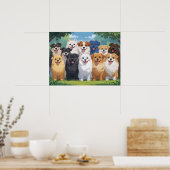 Cute dogs background poster (Keuken)