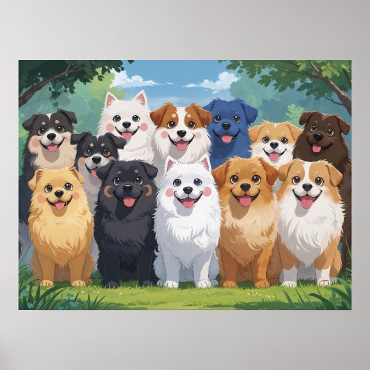 Cute dogs background poster (Voorkant)