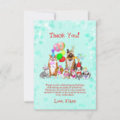 Cute Dogs Birthday Celebration Laten we Paw-ty Dan Bedankkaart (Voorkant)