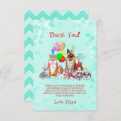 Cute Dogs Birthday Celebration Laten we Paw-ty Dan Bedankkaart (Voorkant / Achterkant)