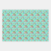 Cute Dogs Birthday Celebration Let's Pawty Pattern Inpakpapier Vel (Voorkant 3)