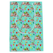 Cute Dogs Birthday Celebration Let's Pawty Pattern Medium Cadeauzakje (Voorkant)