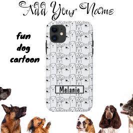 Cute Dogs Cartoon Name Hoesje-Mate iPhone Case