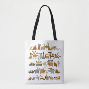 Cute dogs collectie, schets  afbeelding tote bag