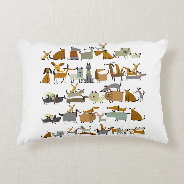 Cute dogs collectie, schets  illustratie accent kussen (Voorkant)