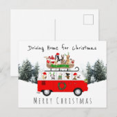 Cute dogs die naar huis rijden voor kerst camperva briefkaart (Voorkant / Achterkant)