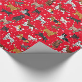 Cute Dogs Illustrations Holiday Wrapping Paper Cadeaupapier (Hoek)