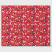 Cute Dogs Illustrations Holiday Wrapping Paper Cadeaupapier (Vlak)