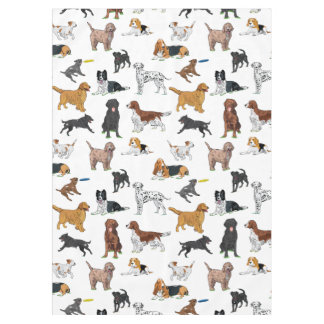 Cute Dogs Illustrations Pattern Tablecloth Tafelkleed