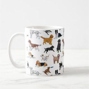 Cute Dogs Illustrations Pattern Wrapping Paper Bab Koffiemok