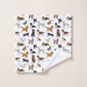 Cute Dogs Illustrator Pattern Bad Handdoek (Wasdoekje)