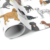 Cute Dogs Illustrator Pattern Cadeaupapier (Rol Hoek)