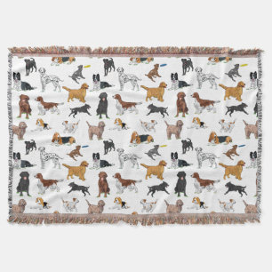 Cute Dogs Illustrator Pattern Deken