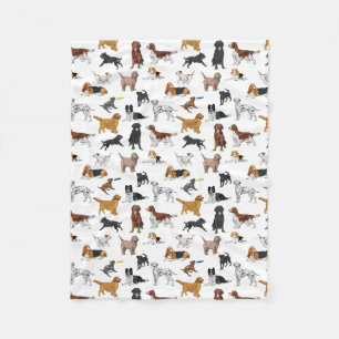 Cute Dogs Illustrator Pattern Fleece Deken