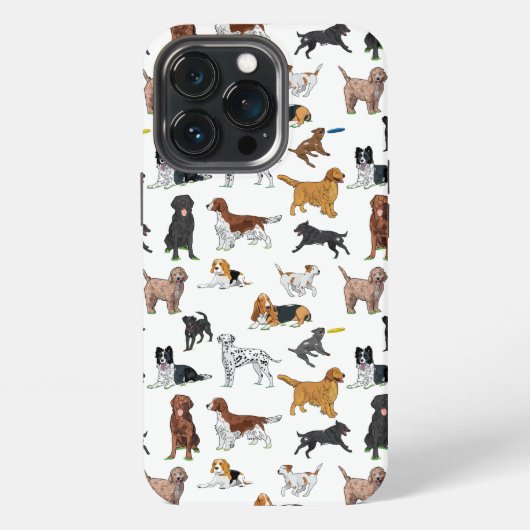 Cute Dogs Illustrator Pattern iPhone Hoesje (Achterkant)