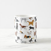 Cute Dogs Illustrator Pattern Koffiemok (Center)