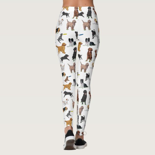Cute Dogs Illustrator Pattern Leggings (Achterkant)