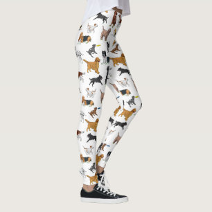 Cute Dogs Illustrator Pattern Leggings