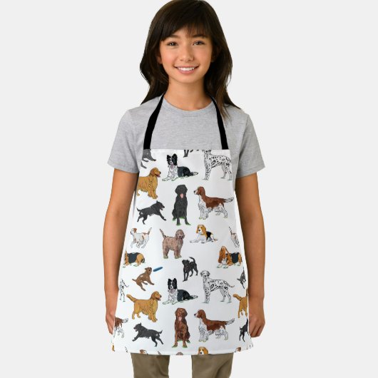 Cute Dogs Illustrator Pattern Schort (Insitu)