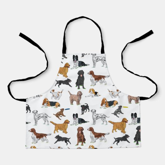 Cute Dogs Illustrator Pattern Schort (Voorkant)