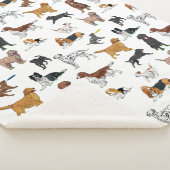 Cute Dogs Illustrator Pattern Sherpa Deken (3/4)