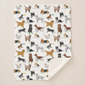 Cute Dogs Illustrator Pattern Sherpa Deken (Voorkant)