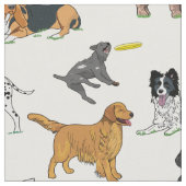 Cute Dogs Illustrator Pattern Stof (Close Up)