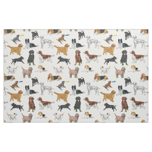 Cute Dogs Illustrator Pattern Stof