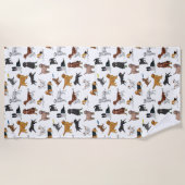 Cute Dogs Illustrator Pattern Strandlaken (Voorkant)