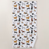 Cute Dogs Illustrator Pattern Strandlaken (Voorkant)