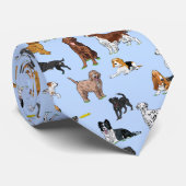 Cute Dogs Illustrator Pattern Stropdas (Opgerold)