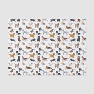 Cute Dogs Illustrator Pattern Tissuepapier