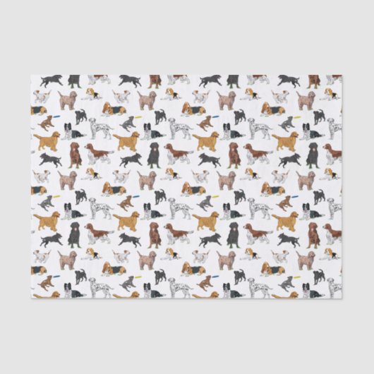 Cute Dogs Illustrator Pattern Tissuepapier (Voorkant)