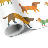 Cute Dogs in Sweaters Wrapping Paper Cadeaupapier (Rol Hoek)
