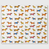 Cute Dogs in Sweaters Wrapping Paper Cadeaupapier (Vlak)