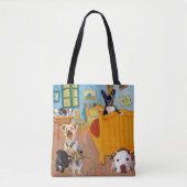 Cute Dogs in Van Gogh's slaapkamer Tote Bag (Voorkant)