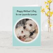 Cute Dogs Je bent mijn favoriete menselijke Moeder Kaart (Gele Bloem)