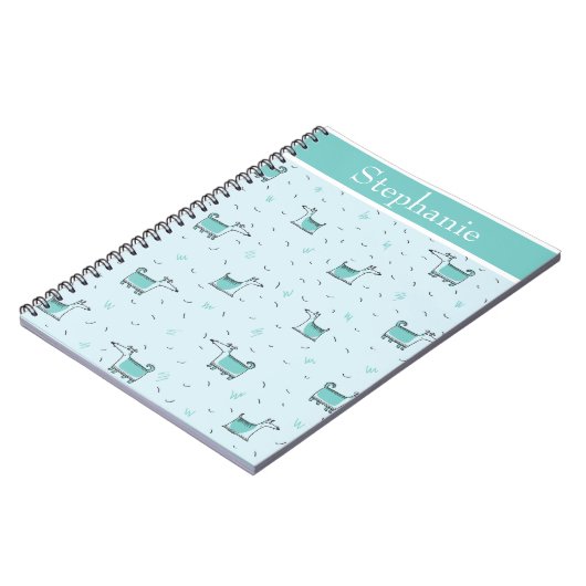 Cute Dogs Jouw naam Green Sketched Notitieboek (Linkerzijde)