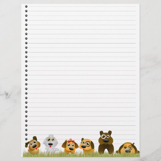 Cute Dogs Lined Letterhead (Voorkant)