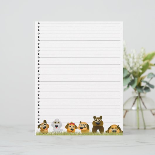 Cute Dogs Lined Letterhead (Staand voorkant)
