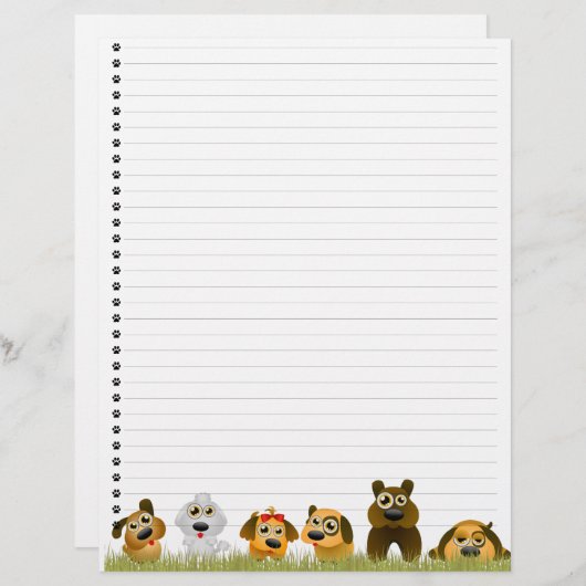 Cute Dogs Lined Letterhead (Voorkant / Achterkant)
