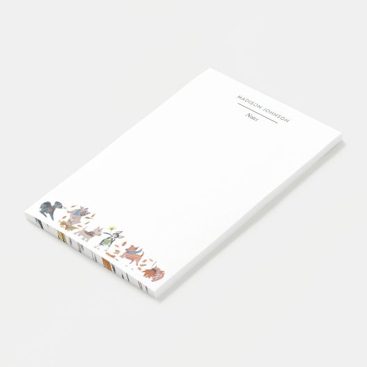 Cute dogs monogram post-it® notes (Schuin)